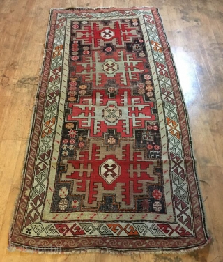 Antique Kazak, Leshki Star, Shirvan area. 
Dated 1332=1914. 
218 x 105 Cm. 7.2 ft. x 3.5 ft.                