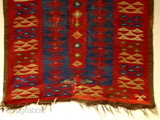 Sarkoy kilim.
Balkan, probably Bulgaria. 
200 x 100 Cm. 
1870 - 1885 
                     