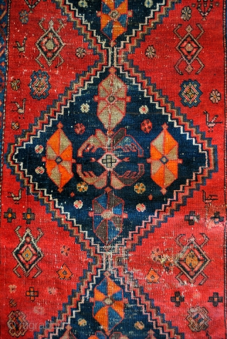 Antique Armenian Kazak, Karabach area. 
Dated 1331= 1913. see photo. 

Old, worn and shabby chique. "AS IS". 
Old repairs all over. 
This is an icon, should be a pictoral object on a  ...