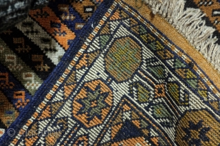 Afshar, 188 x 107 Cm.  6.2 ft. x 3.5 ft. 
Wool on wool. 

Old colors. Thight knotted. 


On this rug that is easy to see. 
These barber pole stripes are typical  ...