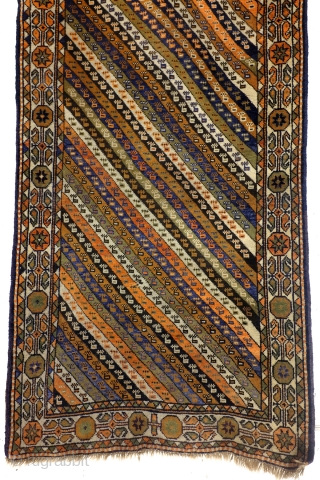 Afshar, 188 x 107 Cm.  6.2 ft. x 3.5 ft. 
Wool on wool. 

Old colors. Thight knotted. 


On this rug that is easy to see. 
These barber pole stripes are typical  ...