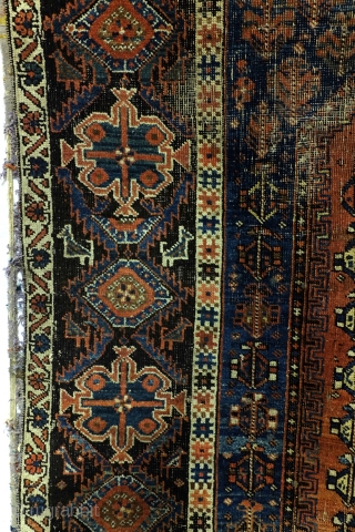 Afshar nomads, 20th. century  rug. 
184 160 Cm.  6.1 ft. x 5.3 ft. 
Worn, shabby chique, AS IS, 120 years old, no need to repair, great as an object of  ...