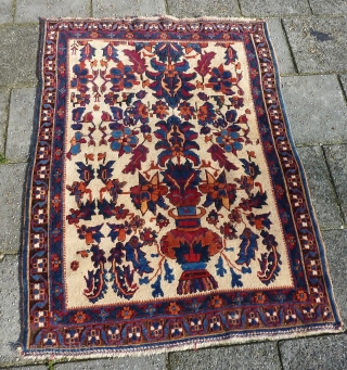 Afshar small rug, great gem, 121 x 89 cm., ca.1900. Woolen weft and warp, no repairs, all natural dyes. Last two pictures in full sunlight.        