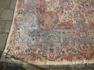 Kerman Lavar oversized rug, 595 x 422 cm., 19'8" x 13'10", ca. 1930's.
Fine woven rug, 210 knts. p.sq.inch, general in good condition and with some very minor wear in a few spots.  ...