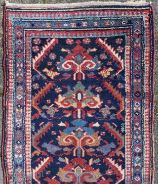 Antique Kurdish NW-Persian narrow Runner 308 x 84/76 cm., 10' 1" x 2'9"/2'6". Good pile all over, all natural dyes, with a narrow width of 2' 6", widening to a 2' 9"  ...