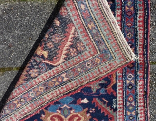 Antique Kurdish NW-Persian narrow Runner 308 x 84/76 cm., 10' 1" x 2'9"/2'6". Good pile all over, all natural dyes, with a narrow width of 2' 6", widening to a 2' 9"  ...