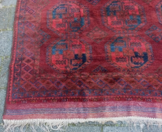 Ersari afghan main rug,ca. 1930, 320  x 220 cm., 10'6" x 7'3". With good pile and in very good condition and with original kilim endings and selvedges. One kilim ending with  ...