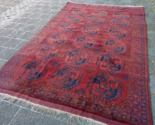 Ersari afghan main rug,ca. 1930, 320  x 220 cm., 10'6" x 7'3". With good pile and in very good condition and with original kilim endings and selvedges. One kilim ending with  ...