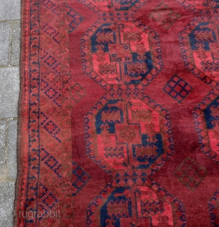 Ersari afghan main rug,ca. 1930, 320  x 220 cm., 10'6" x 7'3". With good pile and in very good condition and with original kilim endings and selvedges. One kilim ending with  ...