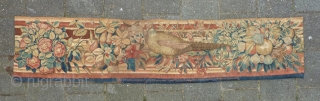 Tapestry panel with a pheasant, 17th c., 226 x 49 cm.                      