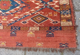 Ersari Turkmen Chuval, 70 x 121 cm. Good pile and with all natural dyes. Endings secured. A small repair at the top end.          