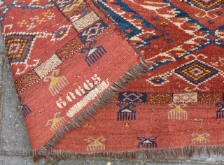 Ersari Turkmen Chuval, 70 x 121 cm. Good pile and with all natural dyes. Endings secured. A small repair at the top end.          