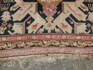 Early Caucasian Kuba kelleh, 19th c., 333 x 135 cm., 10'11" x 4'6". On woolen structure and with a few old repairs. All natural dyes.        