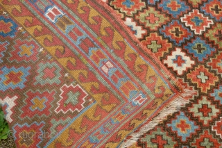 Kurdish Sauj Bulagh, 19th c., 9'3" x 4'2", 280 x 127 cm., with wear and low pile at one end, not washed yet, Sold, ty.        