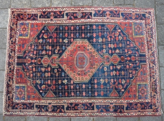Finely knotted Malayer rug, 212  x 152 cm., 7' x 5', ca. 1900. Thin and floppy handle, with all well saturated natural dyes. Good pile in general, endings secured. A very  ...