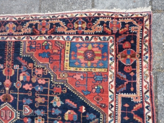 Finely knotted Malayer rug, 212  x 152 cm., 7' x 5', ca. 1900. Thin and floppy handle, with all well saturated natural dyes. Good pile in general, endings secured. A very  ...