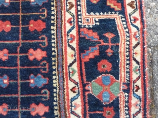 Finely knotted Malayer rug, 212  x 152 cm., 7' x 5', ca. 1900. Thin and floppy handle, with all well saturated natural dyes. Good pile in general, endings secured. A very  ...