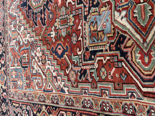 1920’s Heriz, 7’ 6” x 9’ 3” ( 229 x 282 ) in very good condition with complete endings and original selvedges. Just one small lower spot, in the red next to ...