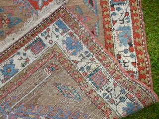 Serab runner, 428 x 96 cm., 14'1" x 3'2", ca. 1900. Thick, wooly pile and soft, all natural dyes on camelwool ground. One tiny lower area and loss of the small guard  ...