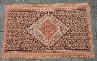 Antique Senneh Kilim, 192 x 118 cm., 6' 3" x 3' 10".                     