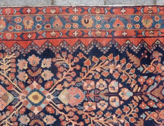 Antique Hamadan long Runner 518  x 98 cm., 17' x 3' 2". good pile in general, one lower 'door entrance'area, see last two picts.        