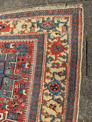 Antique Eagle Karaja, 213 x 144 cm. in perfect condition, no wear , no repairs. All natural dyes, with a camel wool border. Wool on wool structure. Clean. Pics. taken in full  ...