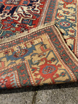 Antique Eagle Karaja, 213 x 144 cm. in perfect condition, no wear , no repairs. All natural dyes, with a camel wool border. Wool on wool structure. Clean. Pics. taken in full  ...