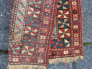 Shirvan Bagface, 45  x 58 cm., 18" x 23", 19th. c. All natural dyes and woolen structure.               