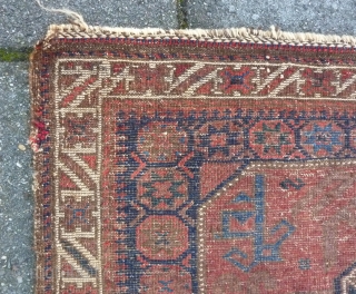 Baluch Bag front, 65  x 82 cm., 26" x 32", 19th.c. Good soft pile, all natural dyes and with a few red repairs. ( see backside )     