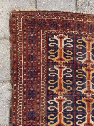 Antique Beshir Rug, 180 x 115 cm., late 19th. c. With all natural dyes and condition as shown. No repairs done and not washed yet. robvanwieringen@telfort.nl       
