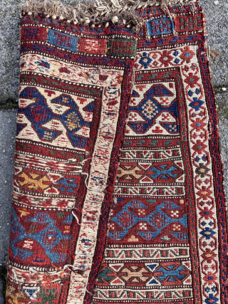 Antique Shahsavan sumakh Bag front, 64 x 56 cm., ca.1900, all natural dyes, good condition without repairs.                