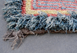 Warp Faced Back Tibetan Pile Carpet  (TC02)
33”  x  36”	 

Warp-faced back carpet from the Wangden Valley of central Tibet.
Yak hair warp with wool pile mat with natural dye and  ...