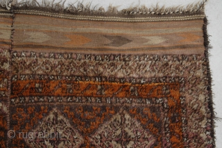 Taimani two piece sleeping rug Central Afghanistan, probably Ghor province Circa 1930. Goat hair and wool warps, goat hair over binding to selvage. Orange synthetic dye, otherwise all natural dyes as well  ...