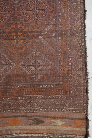 Taimani two piece sleeping rug Central Afghanistan, probably Ghor province Circa 1930. Goat hair and wool warps, goat hair over binding to selvage. Orange synthetic dye, otherwise all natural dyes as well  ...