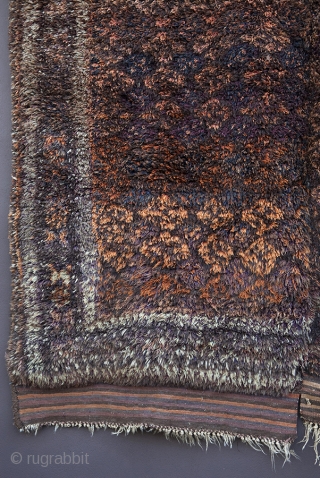 Taimani, first quarter 20th century.

No other rug in this group of two piece "bedding rugs" from Afghanistan comes close in sheer volume of wool used. The long soft pile is so closely  ...