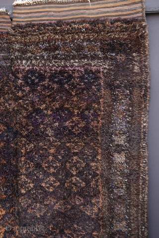 Taimani, first quarter 20th century.

No other rug in this group of two piece "bedding rugs" from Afghanistan comes close in sheer volume of wool used. The long soft pile is so closely  ...