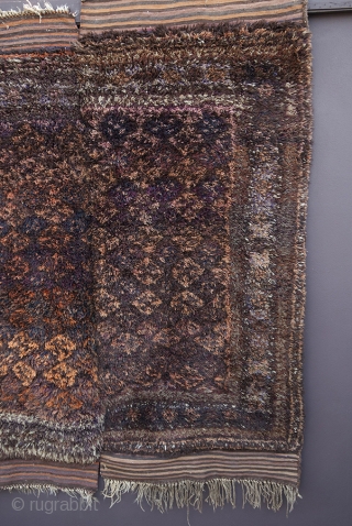 Taimani, first quarter 20th century.

No other rug in this group of two piece "bedding rugs" from Afghanistan comes close in sheer volume of wool used. The long soft pile is so closely  ...