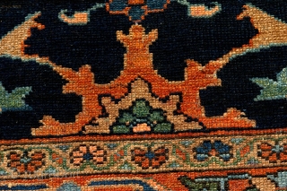 Early 20th century village rug, probably made near Hamadan.  3'5" x 4'10".  Very decorative.                 