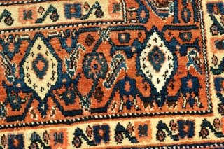 Senneh pile rug.  Probably early 20th c.  7'0" x 9'7".  Clean and floor ready.                