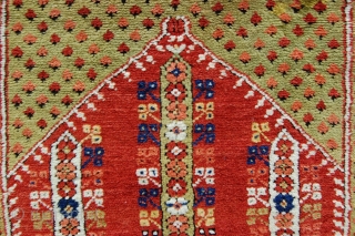 Northwest Anatolian rug, 3'x3'9"/ 90x112cm,  full pile, original ends and sides. Two small poorly done repairs, but otherwise very nice condition.           