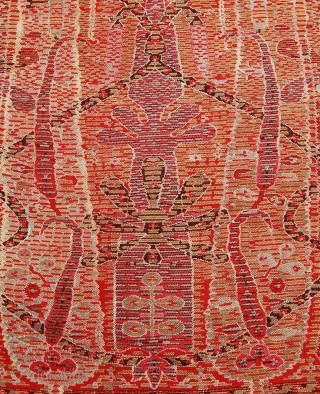 Kashmir shawl, good condition overall, recently cleaned and conserved at our facility. 4'6"x10'/ 135x300 cm, pieced construction.                