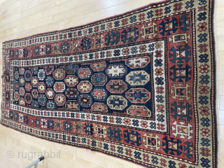 3’9” X 8’10” Karabagh, star field, decent shape, $850.00 (#13794) Please email office@mannrugs.com                    