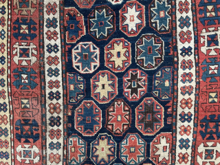 3’9” X 8’10” Karabagh, star field, decent shape, $850.00 (#13794) Please email office@mannrugs.com                    