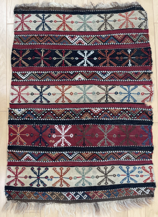 2'6" x 3'3" Anatolian brocade bag, front panel, good color, recently cleaned. #13497, robert@mannrugs.com                   