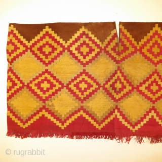Great condition Chancay Culture Ponchito from N.Coastal Peru.  Old San Francisco collection in naturally occurring as well as natural dyed alpaca yarns.  Circa 1100 AD.      