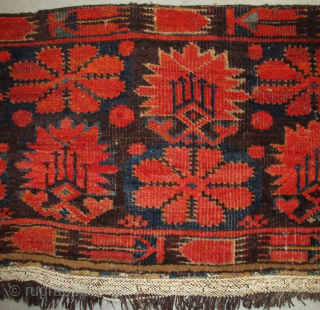 Antique Beshir Torba Turkman Oriental Rug 1’2” X 4’0” #8177
This late 19th century about 1890’s Beshir Torba measures 1’2” X 4’0”. It has various leaves in various colors of red on a  ...
