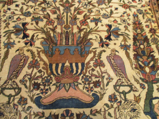 Antique Fereghan Sarouk Rug 4’3″ X 6’5″ #5942
This circa 1880 Fereghan Sarouk Persian Oriental Rug Measures 4’3″ X 6’5″. It has a beautiful design of a vase from which a bird covered  ...