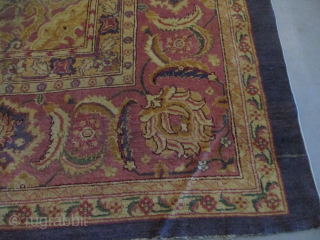 This circa 1880 Agra #8155 handmade wool Oriental Rug measures 9’10” X 14’7”. I honestly cannot put a name on the background color of this rug. It is some shade of blue  ...