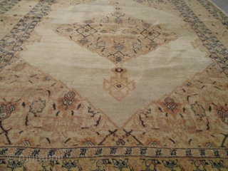 Antique Hadjalili Tabriz Rug 4’3” X 5’9” #7915
This Hadjalili Tabriz measures 4’3” X 5’9”. It has a diamond shaped center motif in ivory containing a pulled diamond shaped motif in a darker  ...