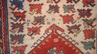 This 18th century Melas or Melez very antique Oriental carpet #7143 measures 4’0” X 5’0”. A very similar example of this rug is in the Turk Ve Islam Eserleri Museum, Istanbul, Inventory  ...